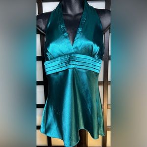 Women’s Turquoise silk top | Small